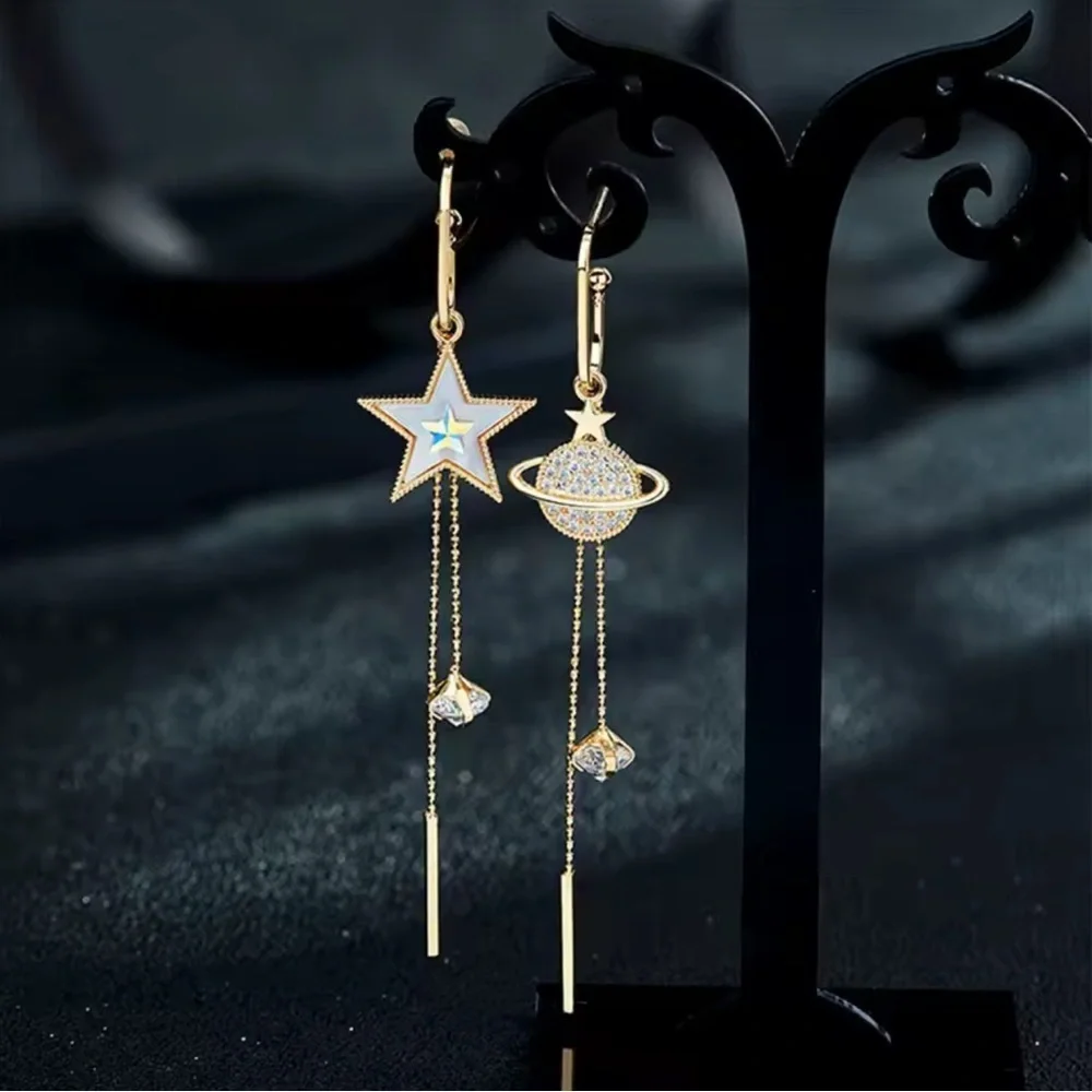Star and Planet Dangle Earrings 🪐⭐️